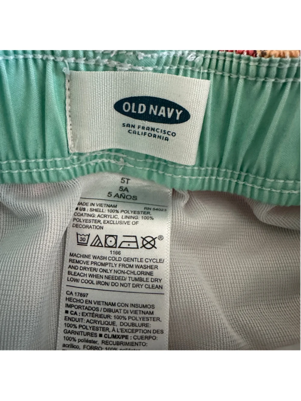 Boys Old Navy Swim Trunks 5T Red Tropical Beach Surfboard Crab Pineapple